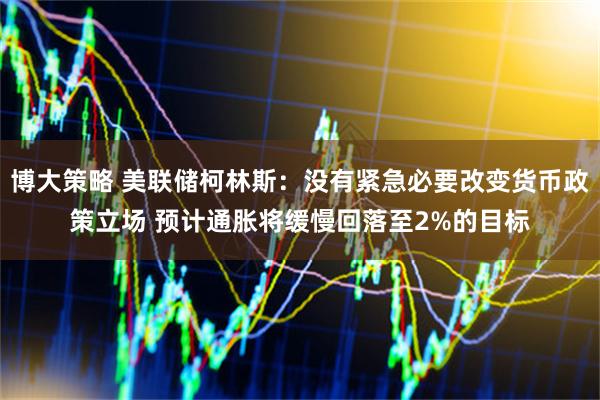 博大策略 美联储柯林斯：没有紧急必要改变货币政策立场 预计通胀将缓慢回落至2%的目标